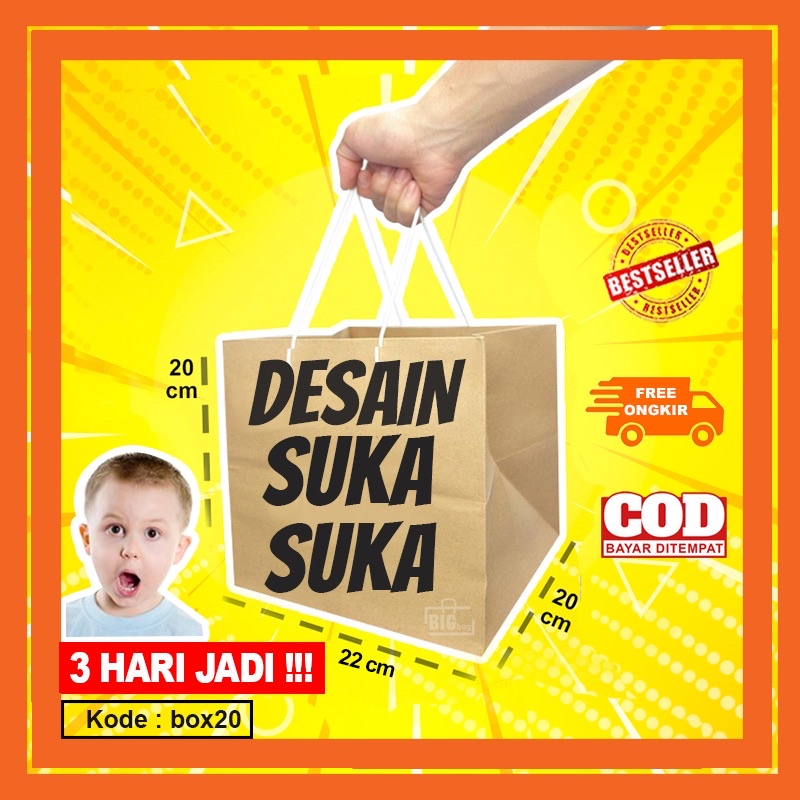 

PAPER BAG CUSTOM SABLON SOUVENIR HAJATAN KADO ULANG TAHUN BOX 20