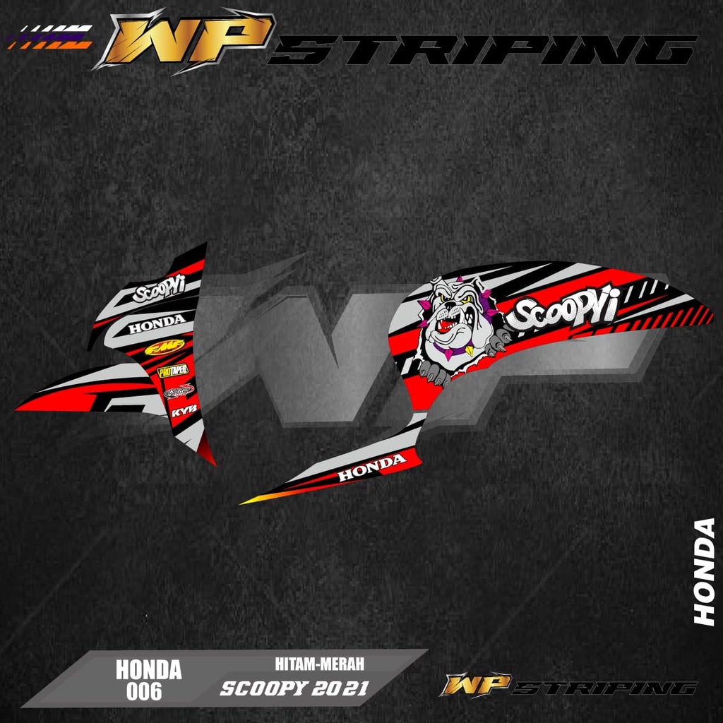STIKER STRIPING SCOOPY NEW 2021 / STICKER VARIASI LIST SKOTLET MOTOR HONDA SCOOPY NEW 2021 / 006