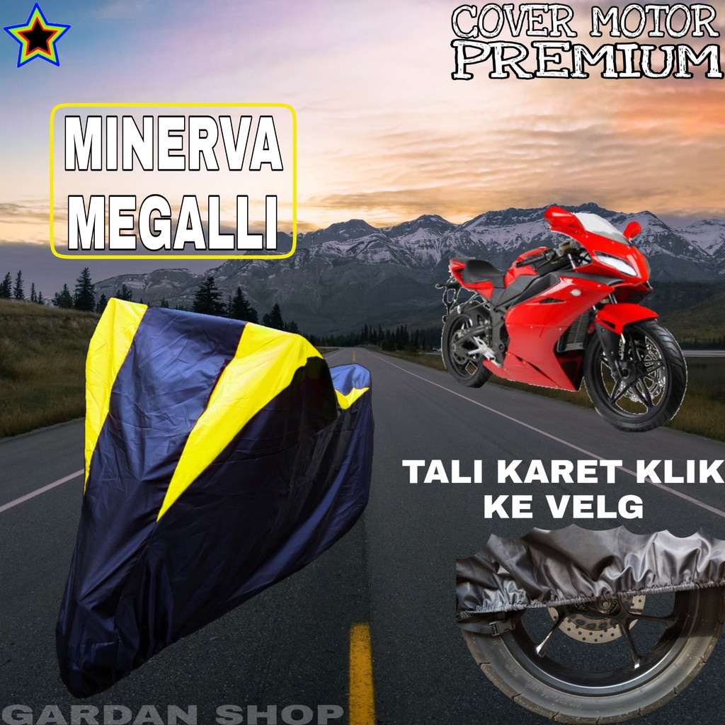 Sarung Motor MINERVA MEGALLI Hitam Kuning Body Cover Penutup Pelindung Motor Minerva PREMIUM