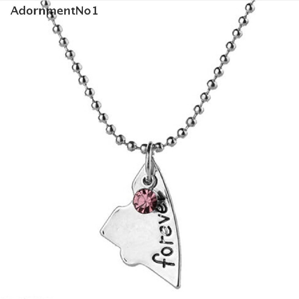 (AdornmentNo1) Kalung Rantai Dengan Liontin Puzzle Hati Motif Best Friends Forever And Ever