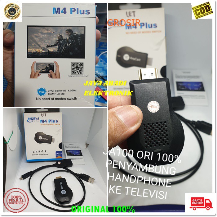 J100 ANYCAST ALAT PENYAMBUNG HP KE TV HANDPHONE KE TELEVISI DONGLE HDMI MIRAE CAST PENGHUBUNG WIRELESS STEAMING GAMBAR MIRRORING DISPLAY RECEIVER SUPPORT SHARING STEAMING DIGITAL UNIVERSAL SAMBUNG LAYAR USB WIFI SCREEN BISA SEGALA MEREK HANDPHONE