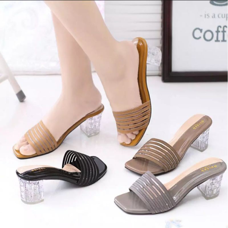 Kreasi_Sandal wedges hak kaca 5-cm jalla terlaris