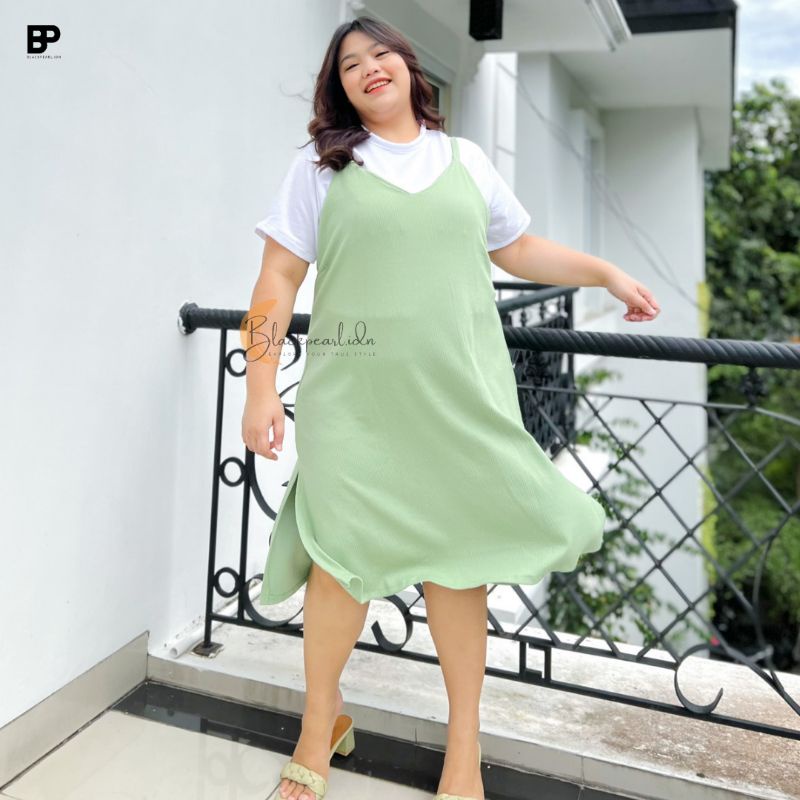 Dress Big Size Jumbo Korean Style dapat Inner (Dalaman) LD 125-150cm | Dress size XXXXL Marina