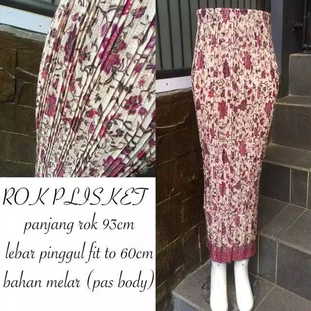 Rok plisket motif batik / rok setelan kebaya / rok serut