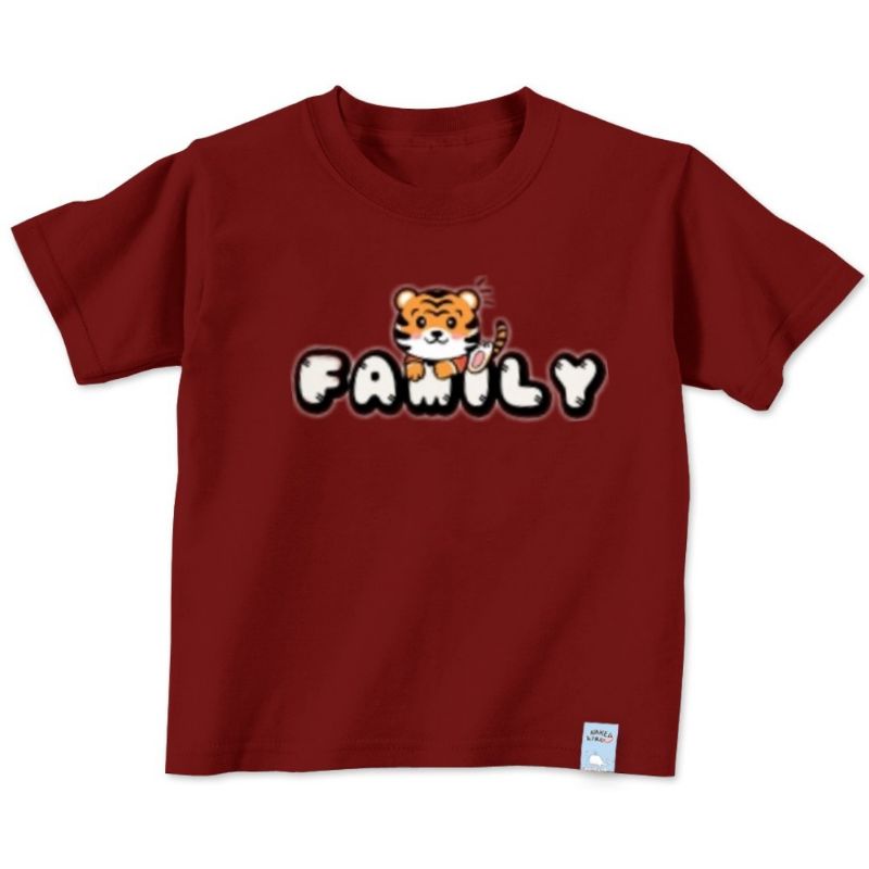 Kaos Anak Bertulisan Family Baju Anak Gambar Macan Fam Kaos Oblong anak Baju Distro Anak Usia 2 sampai 10 Tahun