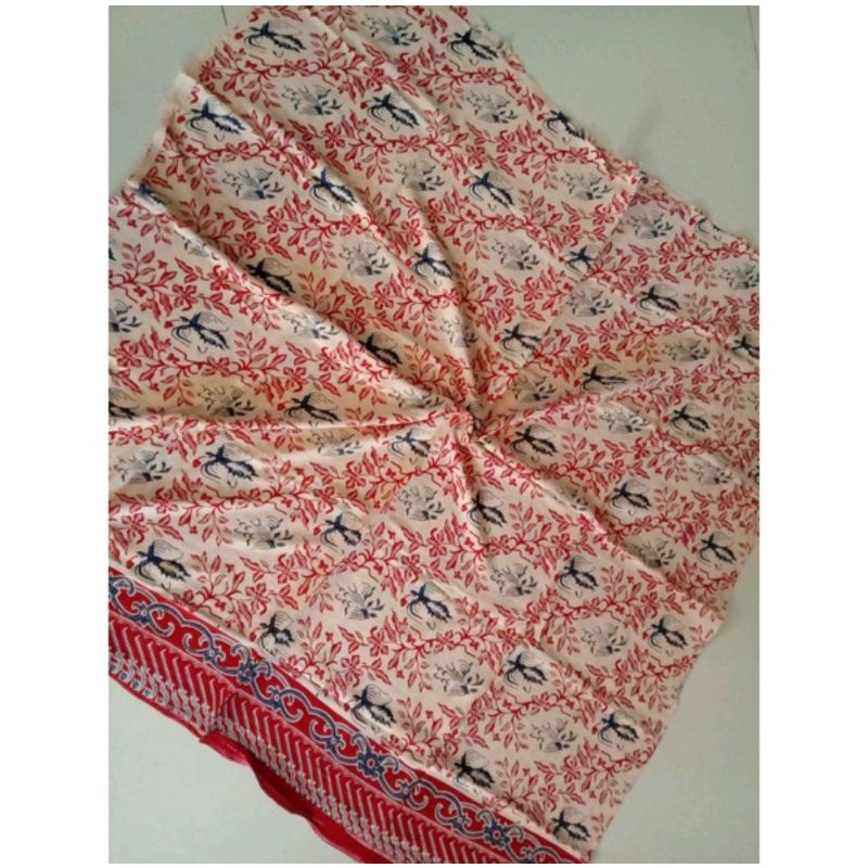 kain batik katun paris motif rangkaian bunga