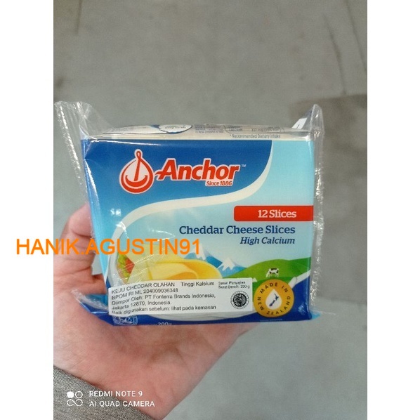 

Anchor Cheese Slice Isi 12 / Keju Slice Anchor / Keju Cheddar Anchor