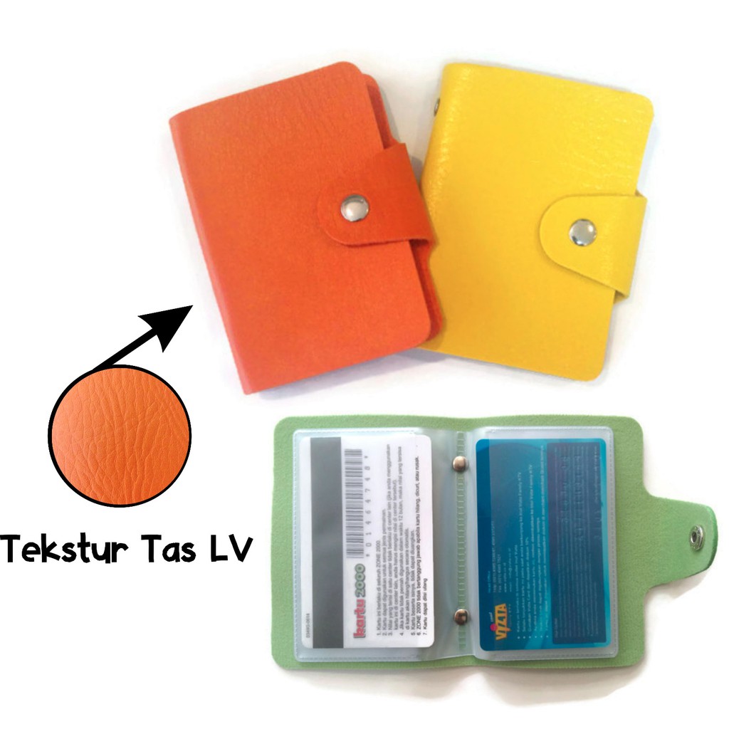 DISKON Dompet Kartu, Card Holder, Card Organiser kulit tebal motif LV