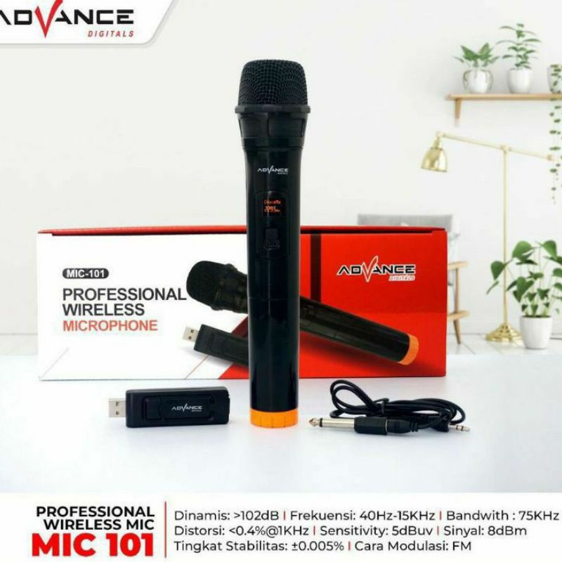 mic wireless Advance MIC 101 mmic wireless tanpa kabel