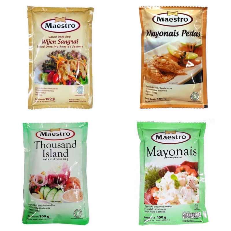 

Maestro Mayonnaise Pedas/Maestro Thousand Island/Maestro Roasted Sesame/Wijen Sangrai