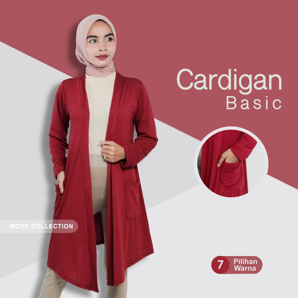 Cardigan Basic Polos Lengan Panjang Rayon