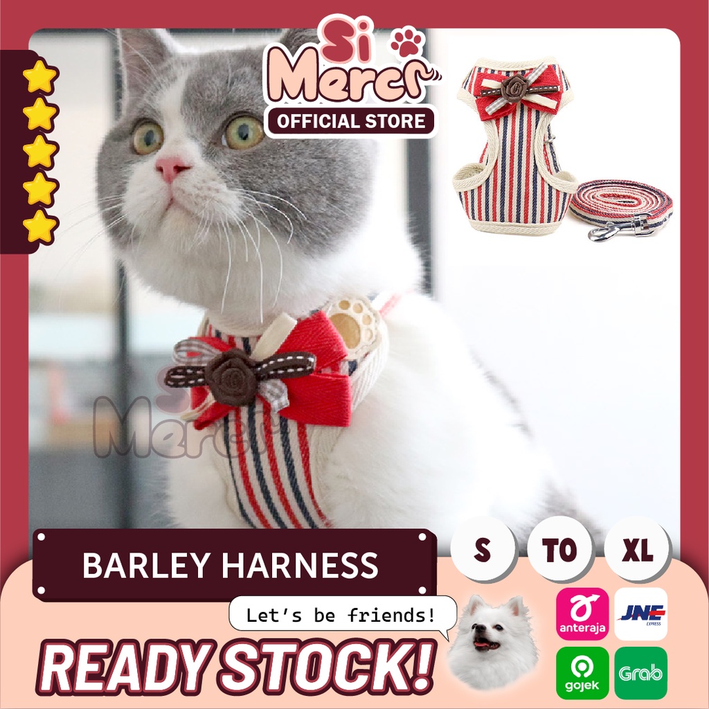 Barley Harness Baju Kucing/ Harness Premium Kucing/ Harness Anjing Kucing / Tali Kucing / Harness Kucing Lucu / Baju Kucing Lucu