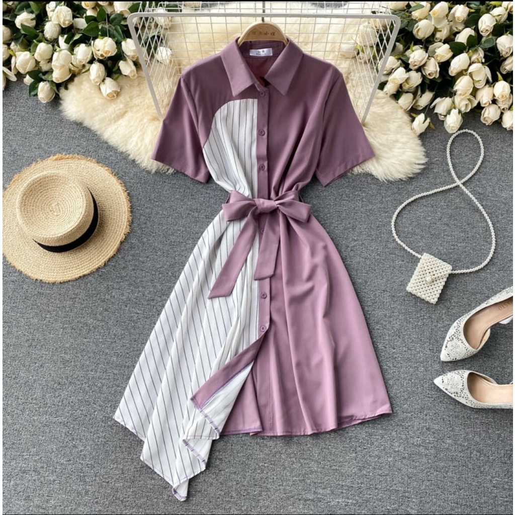 FWG - DRESS SAINA / DRESS CASUAL / DRESS WANITA KOREA / DRES / DRESS TERBARU