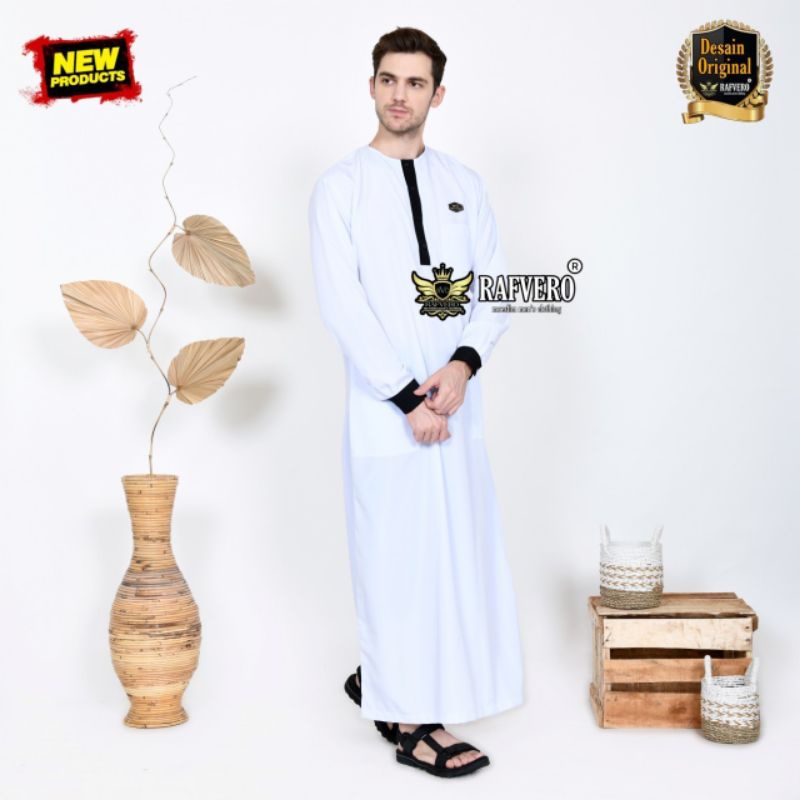 Baju Muslim Jubah Pria Original Rafvero Pria Free Peci+gantungan kunci+tasbih - Jubah pria -  Jubah muslim - Baju muslim