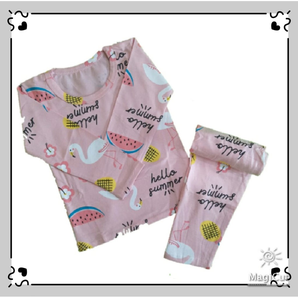 Mobasa Official Piyama Anak Perempuan Import kualitas Premium / Baju Tidur Anak Best Quality 1-5/Thn