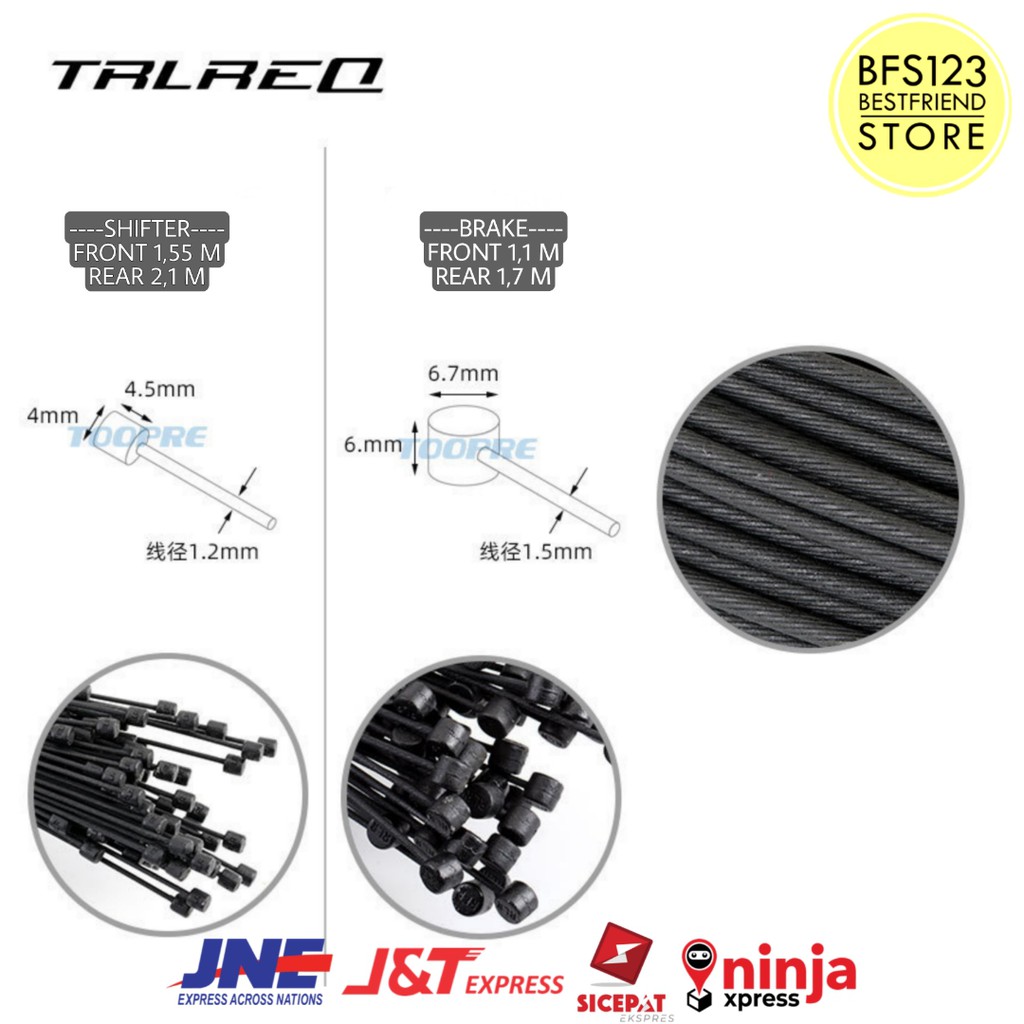 Inner Shifter Brake Cable TEFLON TRLREQ Kawat Kabel Dalam Shiter Rem Sepeda