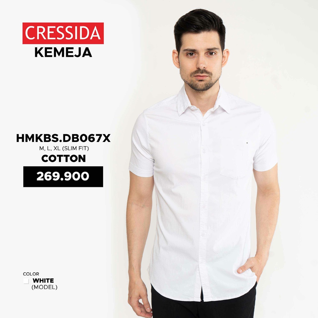 Cressida Kemeja Pria Slim Fit Putih - HMKBS.DB067X - OFAFASHIONSTORE