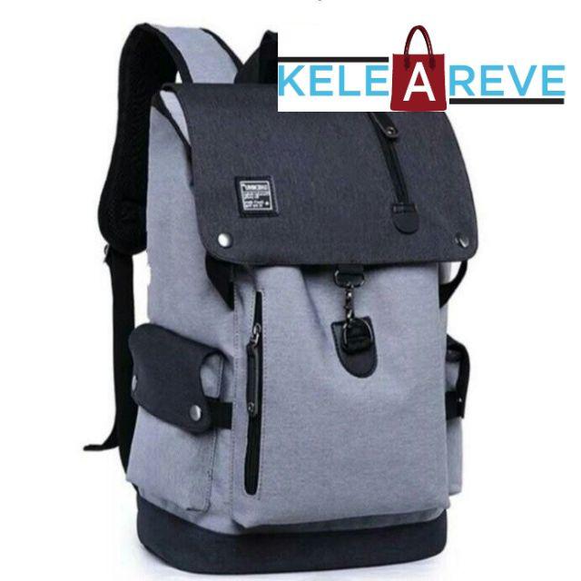 KELEAREVE Tas Sekolah Ransel Backpack Anak Cowok Cewek Pria Wanita SMP SMA SMK Murah Kasual Codora Bandung-Abu
