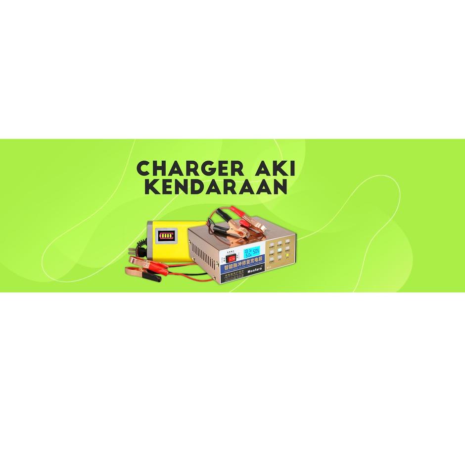 [PRODUK G6WCM] |BISA COD| Charger Aki 6A 12V LED Aki Mobil Dan Motor Otomatis Charger Accu Alat Cas 