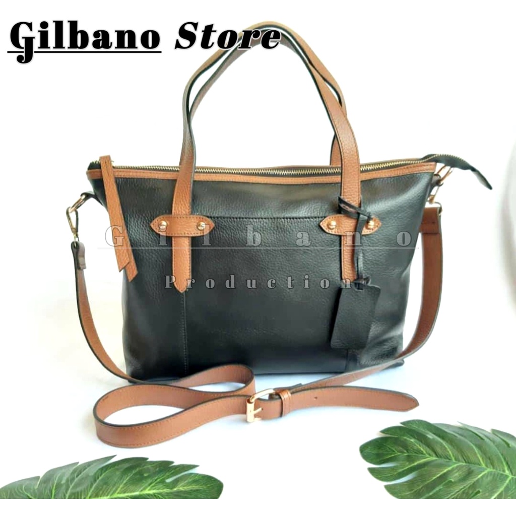 (Size M) TAS PAPIRUT TAS WANITA TOTE KULIT ASLI GARUT
