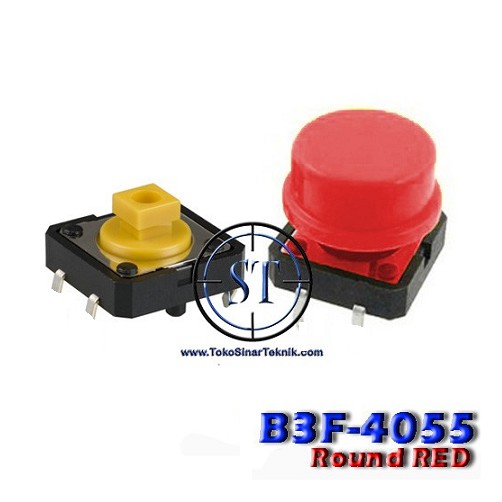 BA-22 Push Button B3F 4055 12x12x7.3 + Cap Tactile Tact Switch Saklar Tekan Plus Tutup Cap Warna Warni