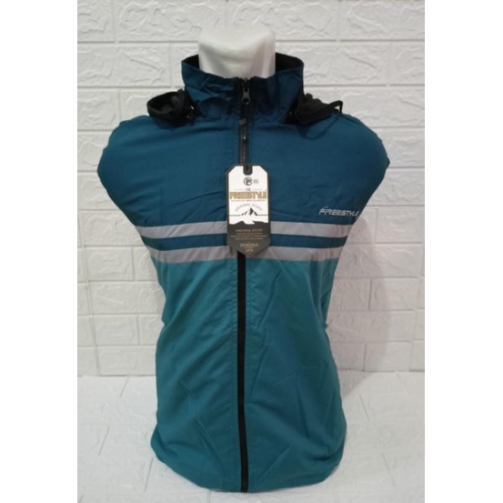 Jaket bolak balik freestyle original size jumbo unisex jaket anti angin
