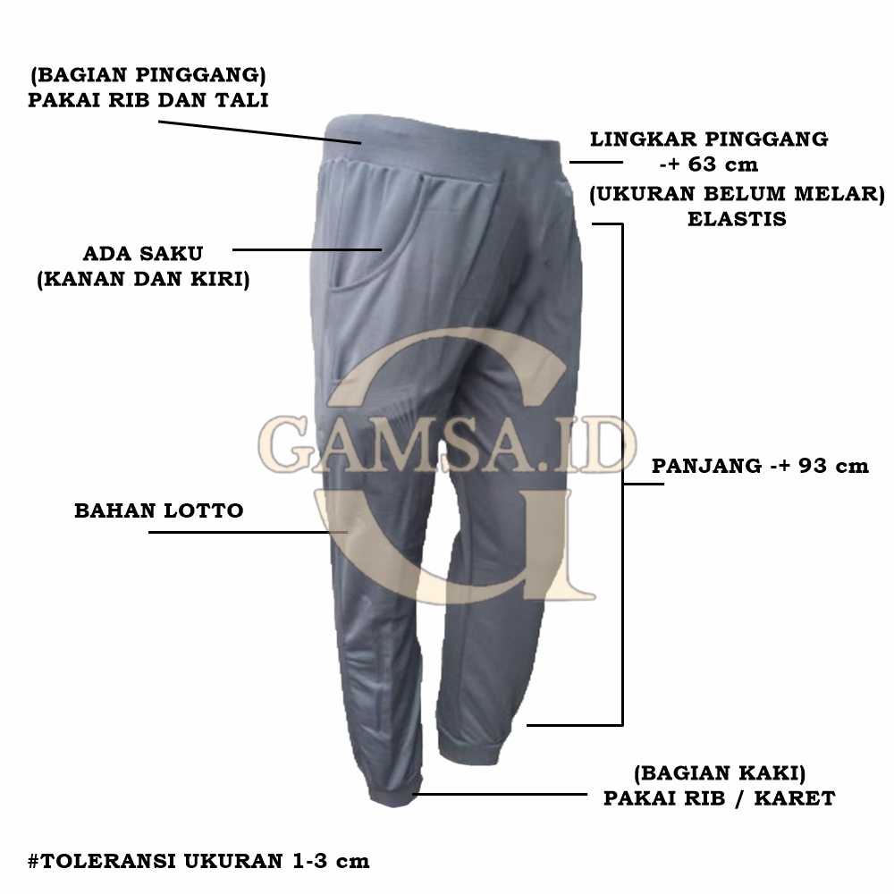 JOGER PRIA WANITA CELANA PANJANG JOGGER PANTS BAHAN LOTTO SWEATPANTS TRACKPANTS OLAHRAGA SPORT