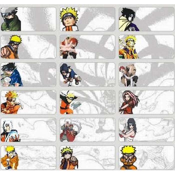 

HNVHH842 Naruto Grey MEDIUM. Abuabu Sticker label nama anak waterproof