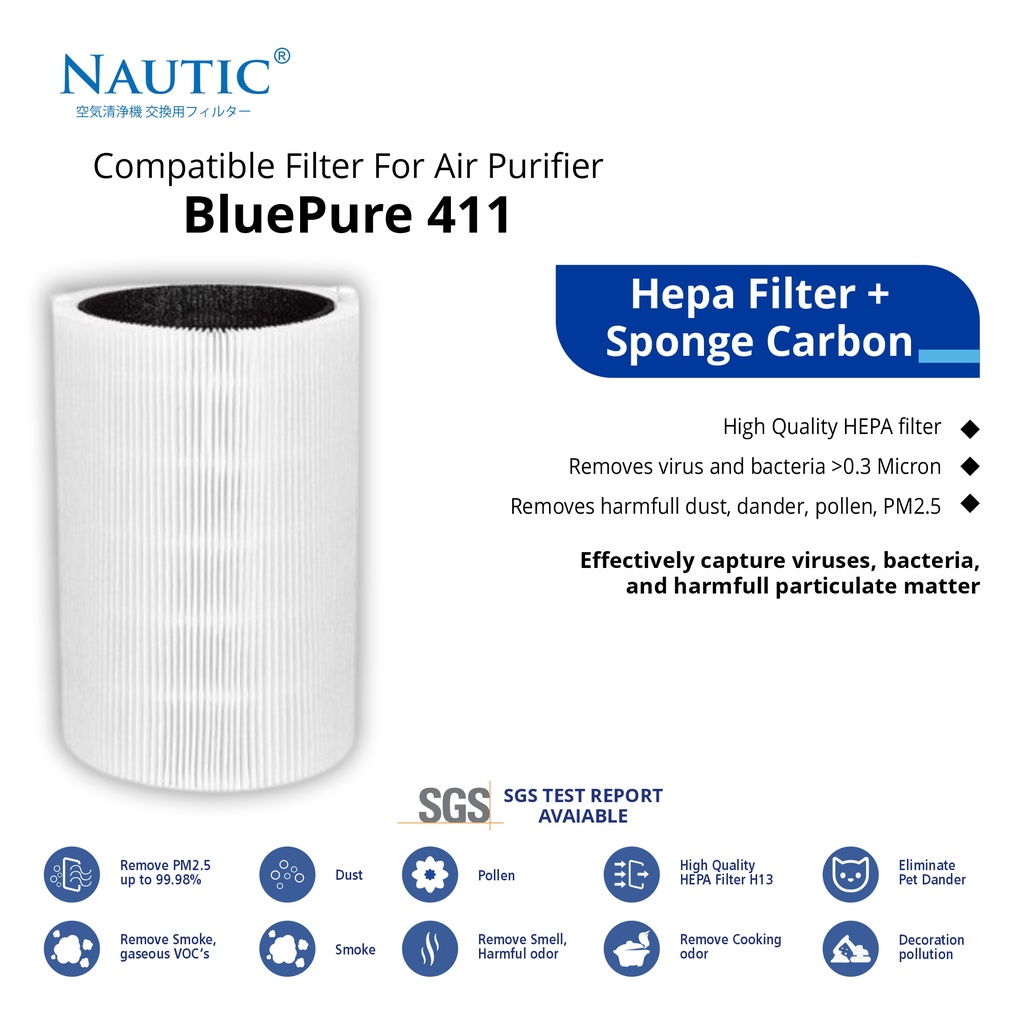 NAUTIC - Filter untuk Blu*air BluePure 411 Replacement Filter Blue Pure 411