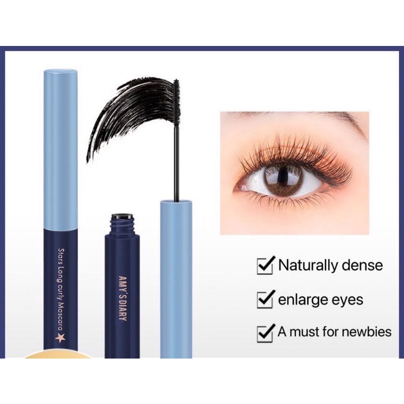 Mascara Waterproof AMY'S DIARY Curling Eyelash Long Lasting Tahan lama