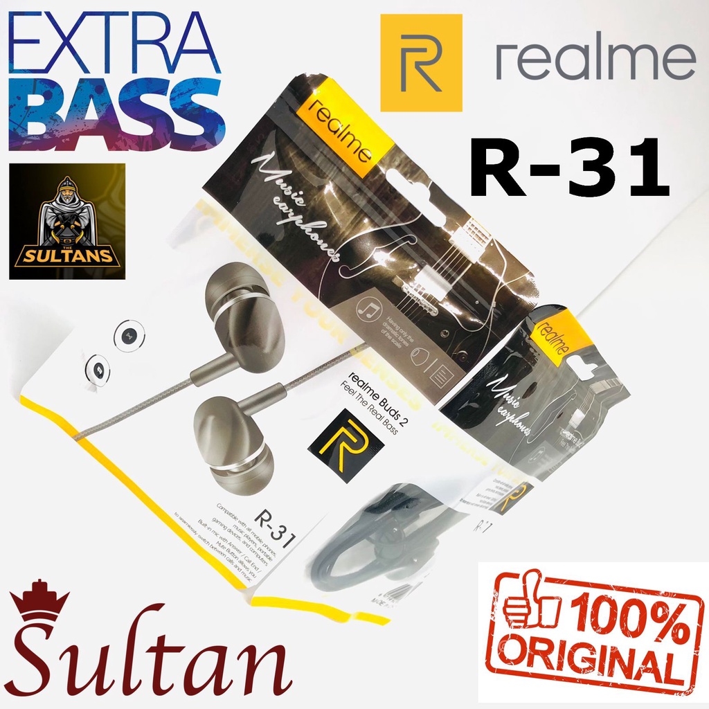 headset earphones Realme R30 /R40 / RM103 / RMA101/R34/R24/R31/R42/MA10/MA11/BUDS 2PLUS /BUDS 7