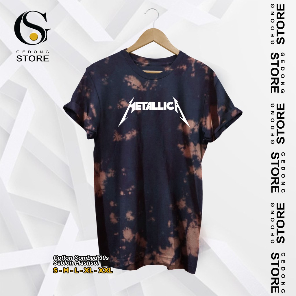 KAOS DISTRO KAOS BAND METALLICA KATUN COMBED 30.S/KAOS TIE DYE MURAH KAOS PRIA DAN WANITA/TSHIRT TIE