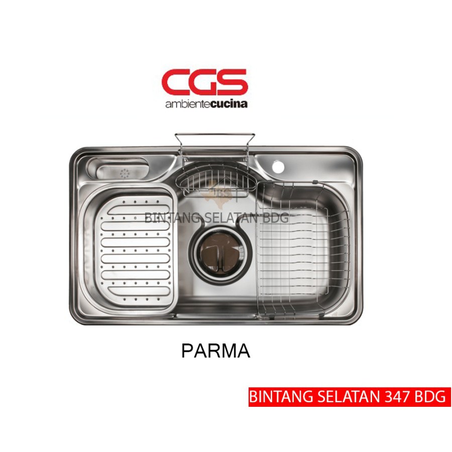 CGS KITCHEN SINK/ BAK CUCI PIRING CGS PARMA STAINLESS STEEL FULLSET