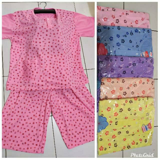 Baby doll 3/4 jumbo anugrah baju tidur piyama kaos