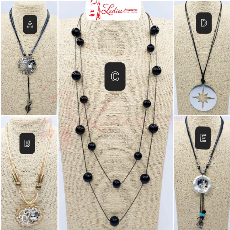 Kalung Motif Kristal/Etnik/Jilbab/Gamis/Import