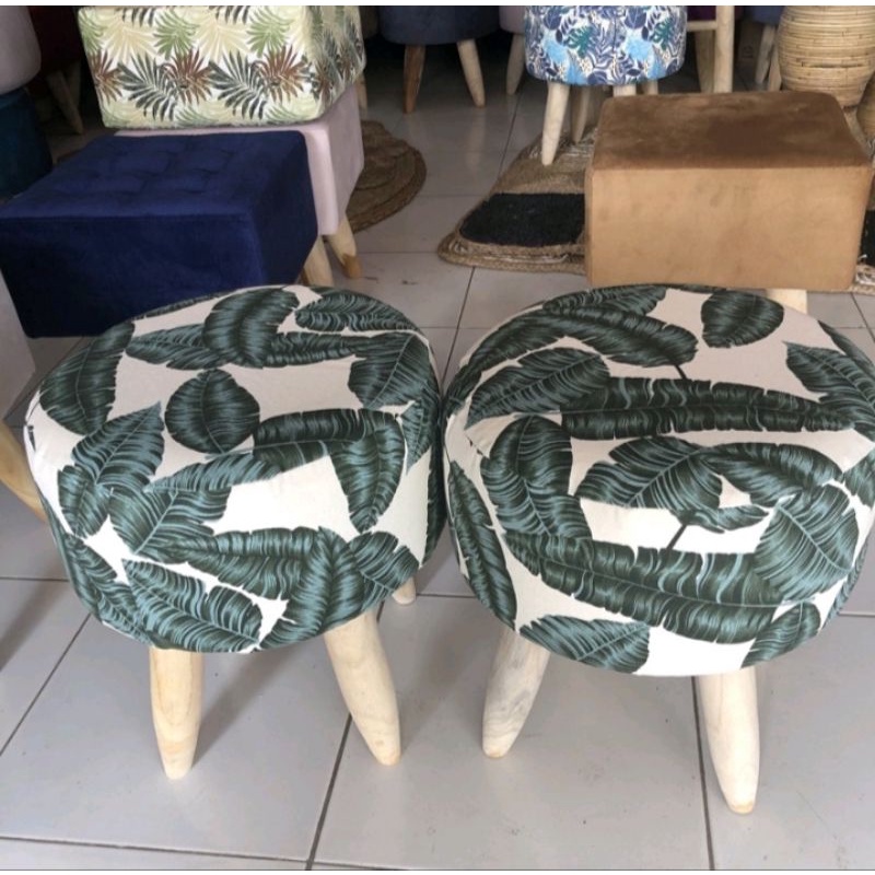 STOOL SOFA BULAT MINIMALIS/KURSI STOOL KANVAS TERBARU/KURSI/BENQULINOJATI