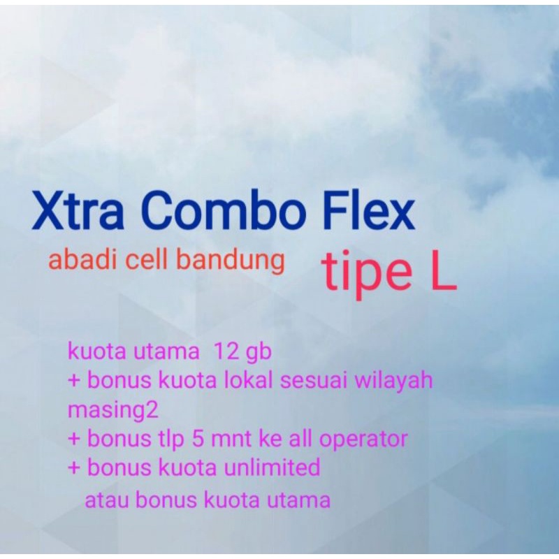 Kartu perdana data kuota xl unlimited turbo xtra combo FLEX tipe L 16 gb