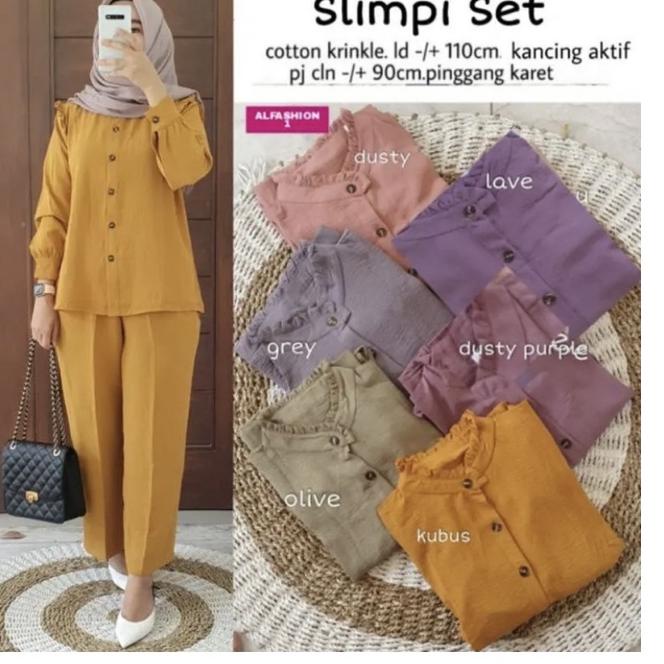 Siap Kirim.. SLIMPI SET JUMBO LD 110cm/ SET CRINCLE / SET SLIMPI