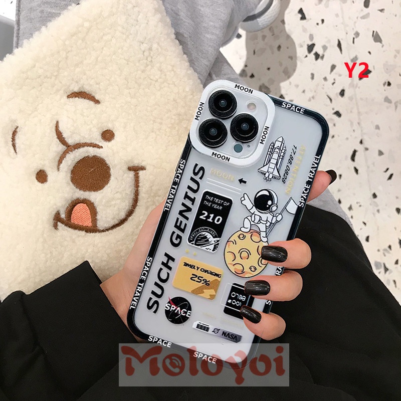 Soft Case TPU Transparan Motif NASA Astronot NFC Untuk Xiaomi POCO M3 M4 Pro Redmi 10C 9 10 9C 9A 9T 9C Note 11s 10 9s 9s 11 Pro Max Plus