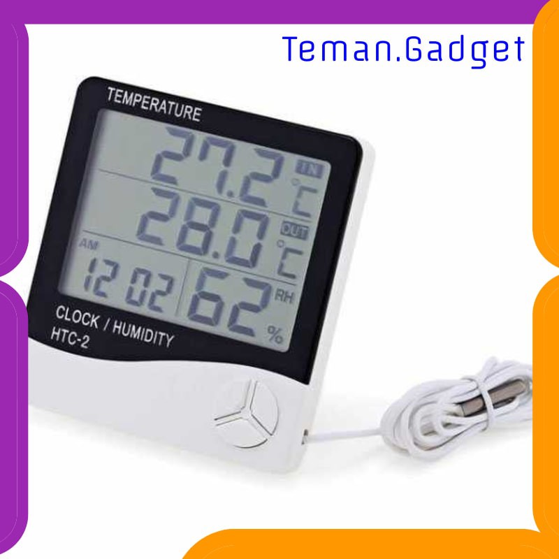 TG-DE030 Taffware Digital Temperature Humidity Meter Clock Alarm Calender HTC-2