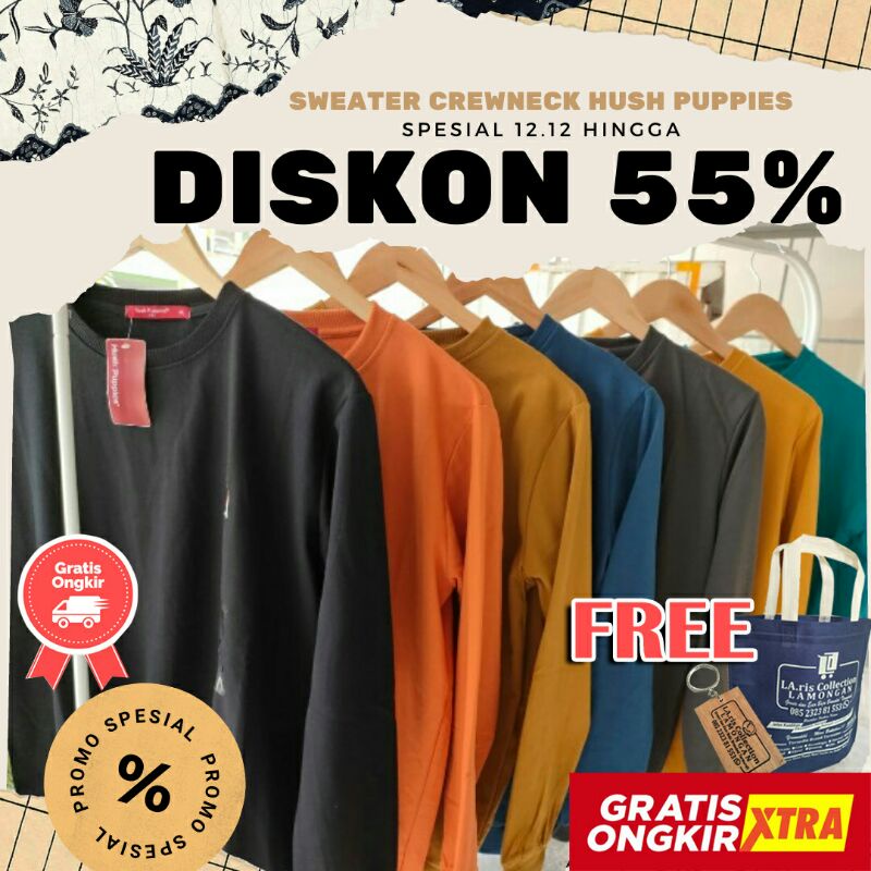 HUSH PUPPIES SWEATER CREWNECK SWEATER HUSH PUPPIES SWEATER COTTON SWEATER HUSH PUPPIES PRIA SWEATER 