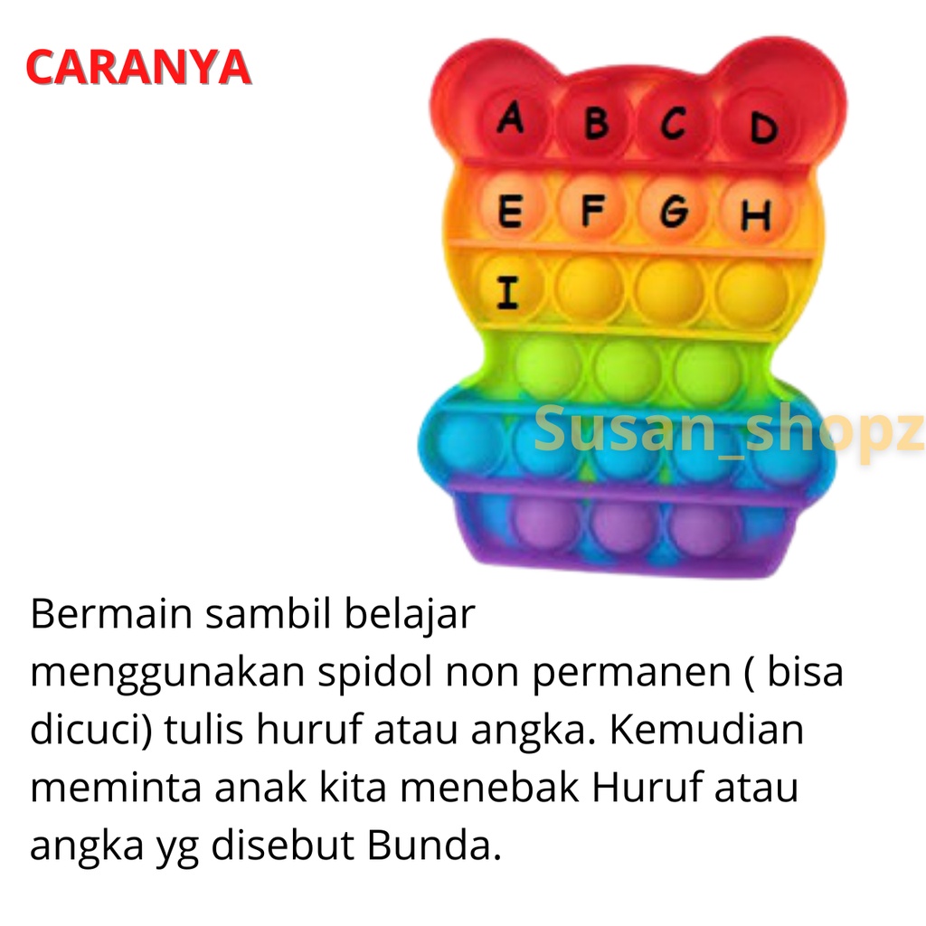 Pelangi Pop It Fidget Push Penghilang Stress dan Mepertajam  Sensorik Anak-162gr-4