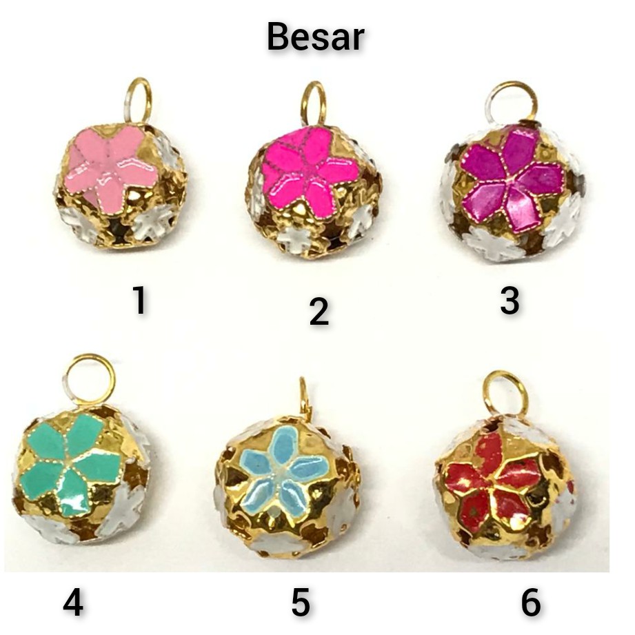 GROSIR: 50 PCS - 1.5CM &amp; 1CM LONCENG | KERINCINGAN MOTIF BUNGA