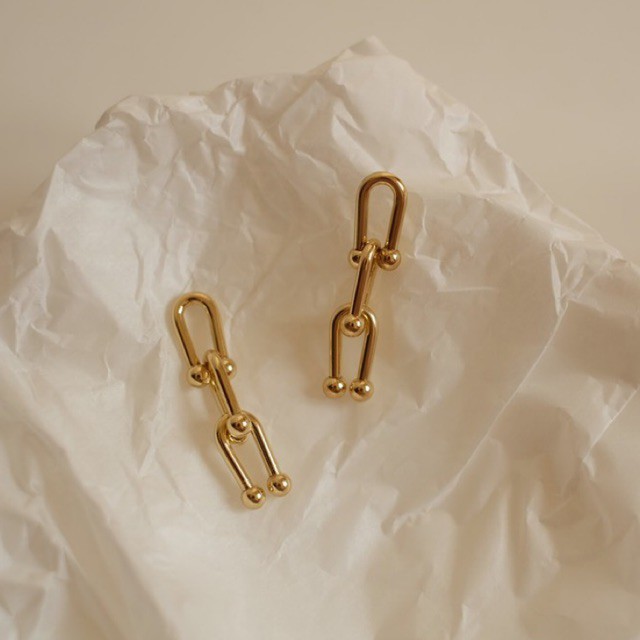 Ark.co - Versailles chain link Earrings anting rantai statement