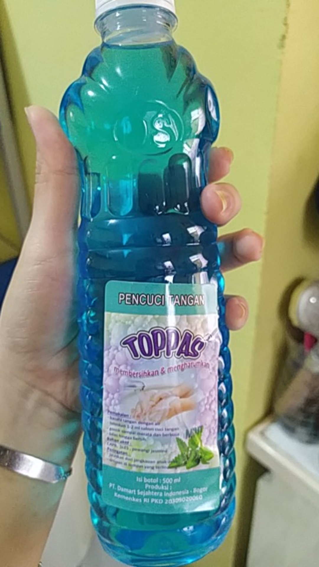 Sabun Cuci Tangan 500ml Merk Toppas Varian Mint