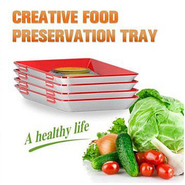 Tray Vacuum Makanan Sealer Elastis Tempat Penyimpanan Pembungkus Ikan Daging Sayuran Buah Rak Kulkas