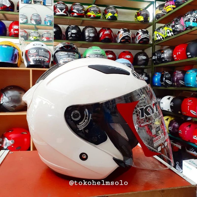 KYT Galaxy Flat R Solid White Glossy