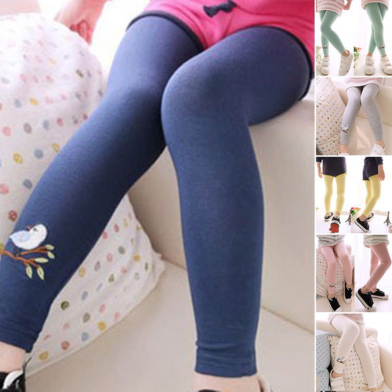 Fashion Anak Celana Panjang Legging Katun Stretch Gambar Burung