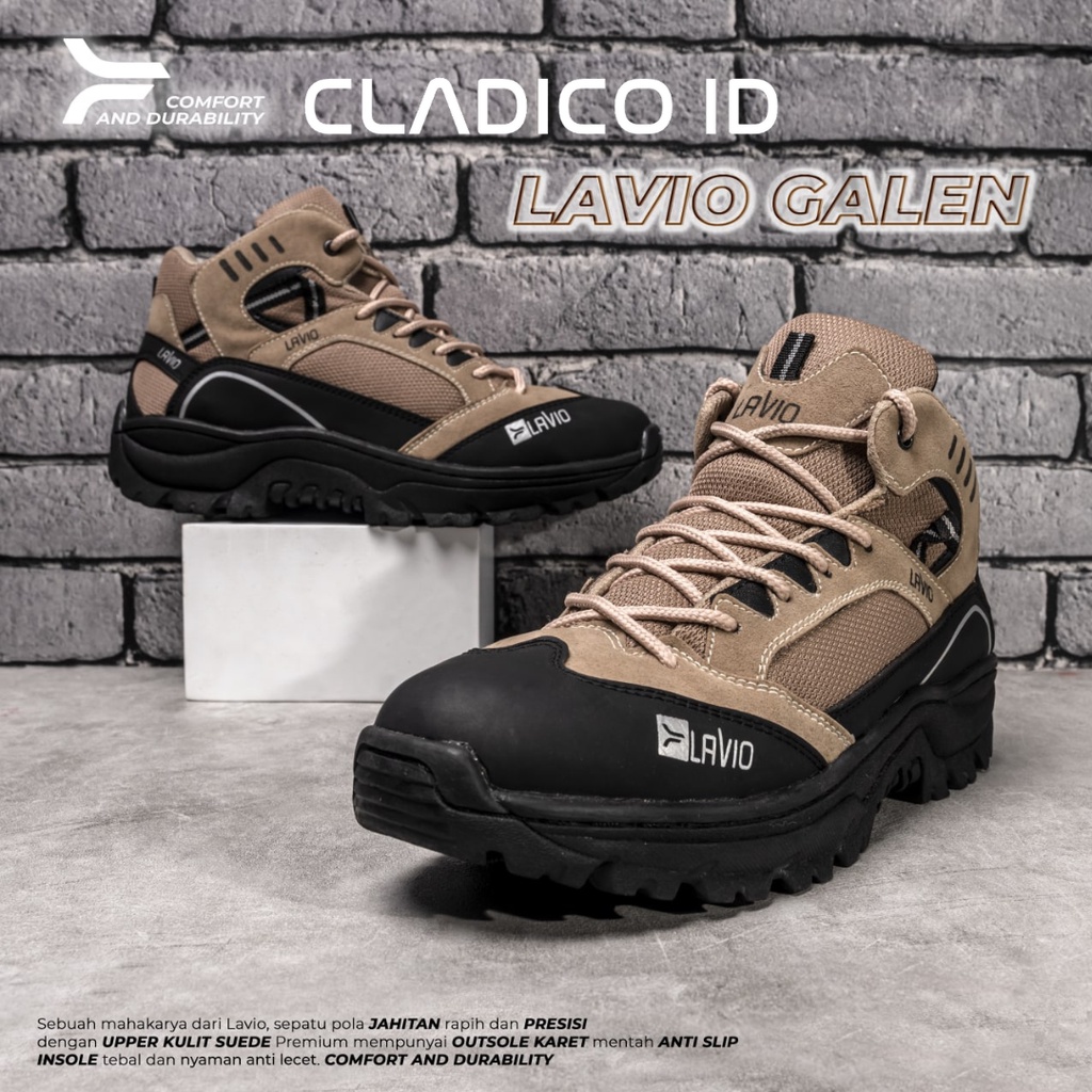 LAVIO Galen Sepatu Pria Sefty Boots High Quality Premium Ujung Besi Safety Shoes cowok Outdoor Hiking Mendaki Gunung Boot Kerja Lapangan Proyek