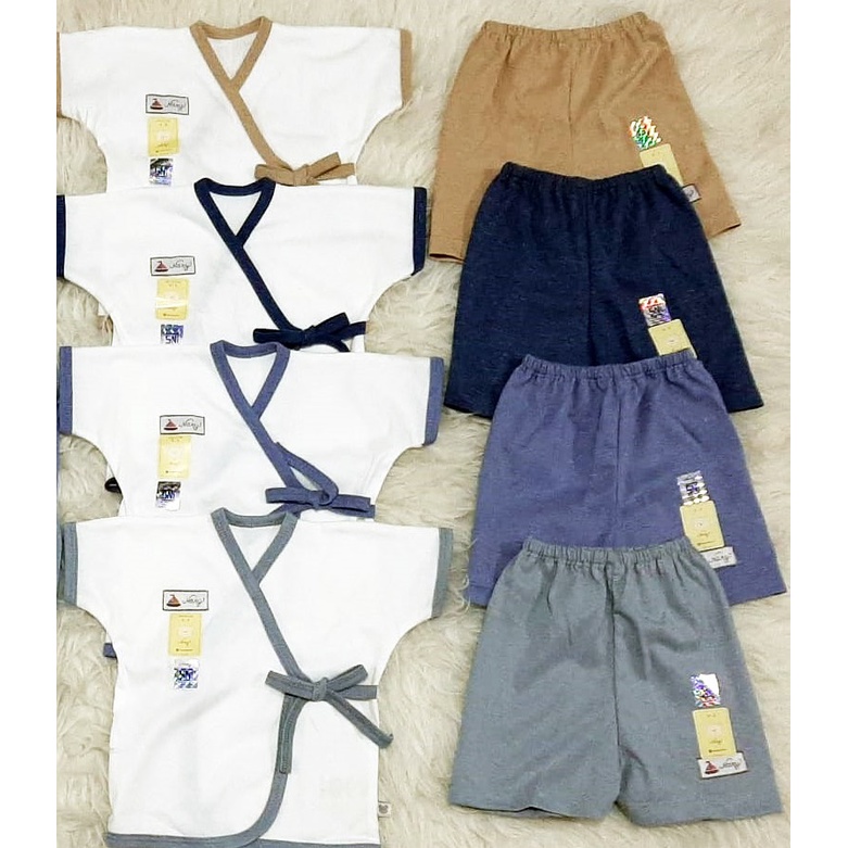 PAKET KIMONO NEWBORN NARY EARTH TONE 0-3 BULAN - PERLENGKAPAN BAYI PIYAMA BABY SET